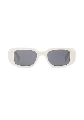 Prada Rectangle Sunglasses in Talc - White. Size all.