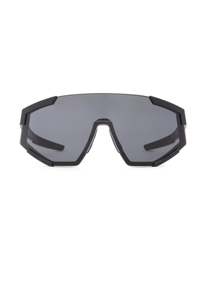 Prada Linea Rossa Shield Sunglasses in Black Rubber - Black. Size all.