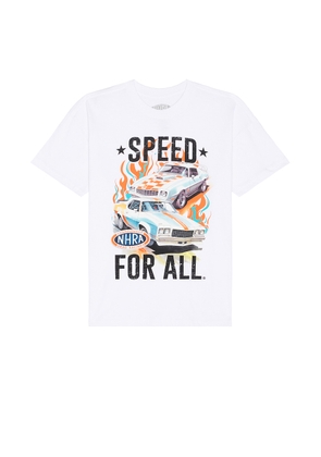 SIXTHREESEVEN Speed For All Tee in White - White. Size L (also in M, S, XL/1X, XS).