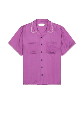 Honor The Gift Blanket Stitch Woven Shirt in Purple - Purple. Size L (also in M, S, XL).