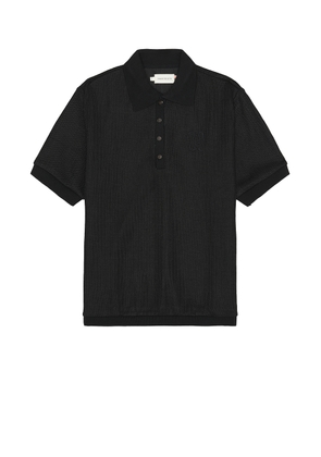 Honor The Gift Knit Polo in Black - Black. Size L (also in M, S).