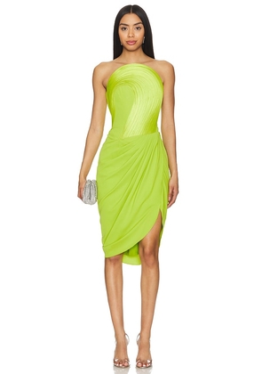 Gaurav Gupta The Whirl Dress in Green. Size 8.