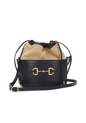 FWRD Renew Gucci Horsebit Leather Shoulder Bag in Black.