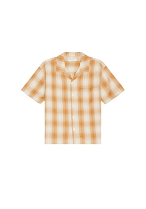 FRAME Baja Plaid Shirt in Rust. Size M, XL/1X.