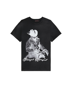 Funeral Apparel Cowboy Logo T-Shirt in Charcoal. Size M, S.