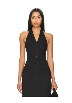 Bardot Felda Linen Vest in Black. Size 12, 2, 4, 6, 8.