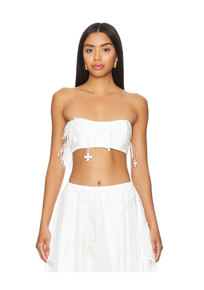 Bardot Marcelle Crop Top in White. Size 10, 4, 6, 8.