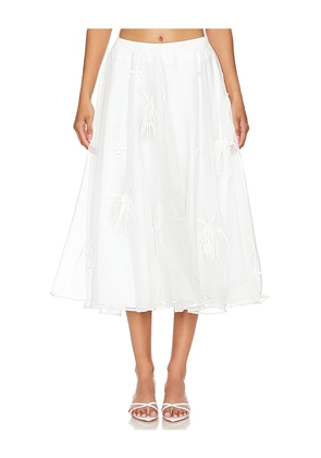 Bardot Marcelle Midi Skirt in White. Size 12, 2, 4, 6, 8.