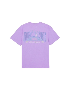 Honor The Gift Cigar Label Short Sleeve Tee in Lavender. Size M, S, XL.