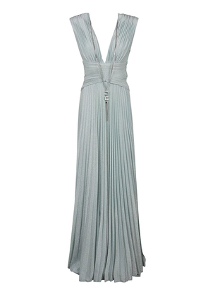 Elisabetta Franchi Chain-Link Pleated Maxi Dress