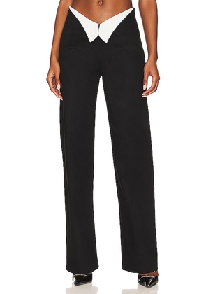 MANURI Domino Trousers in Black. Size S.