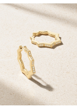 David Yurman - Zig Zag Stax 18-karat Gold Diamond Hoop Earrings - One size