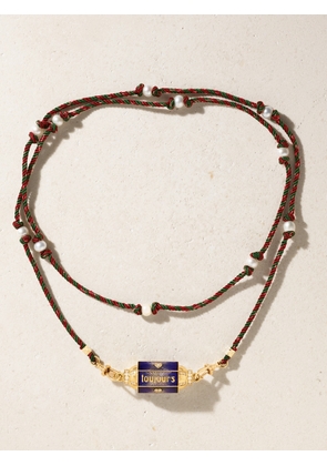 Marie Lichtenberg - Amour Toujours Locket 18-karat Gold, Enamel, Pearl And Diamond Necklace - One size