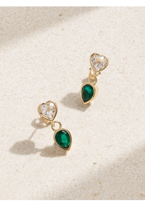 Alison Lou - Lover + Tear 14-karat Gold, Topaz And Emerald Earrings - One size