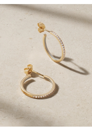Alison Lou - Small Linear 14-karat Gold, Diamond And Enamel Hoop Earrings - Blue - One size