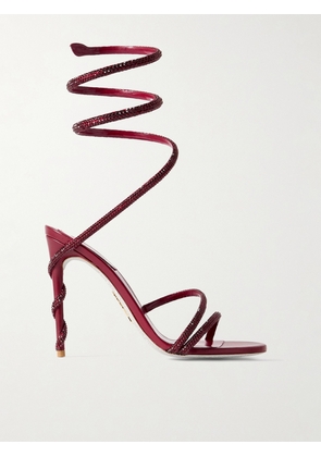 René Caovilla - Margot Crystal-embellished Satin Sandals - Red - IT38.5,IT39,IT39.5,IT41,IT42