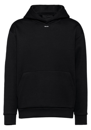 Prada logo-print cotton hoodie - Black