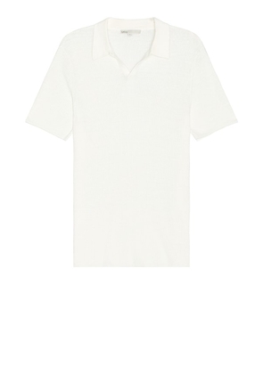 onia Johnny Collar Ribbed Polo in White. Size L, S, XL/1X.
