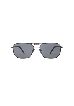 Prada Rectangle Sunglasses in Black.