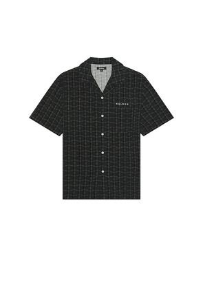 Malbon Golf Rattan Rayon Shirt in Black. Size L.