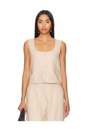 WeWoreWhat Scoop Tailored Vest in Taupe. Size M, S, XL, XS, XXS.