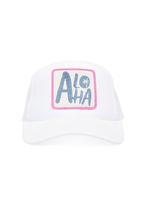 Friday Feelin Aloha Hat in White.