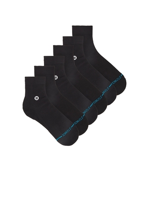 Stance Icon Quarter 3 Pack Socks in Black. Size M.