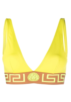 Versace Greca-motif bikini top - Yellow
