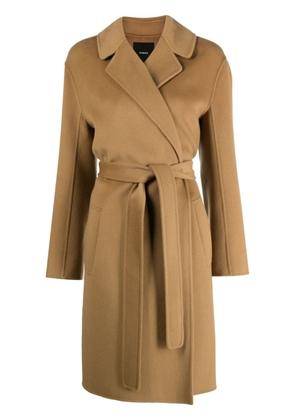 PINKO belted single-breasted coat - Brown