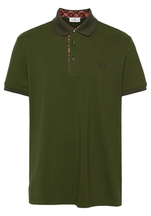 ETRO Pegaso-embroidered cotton polo shirt - Green