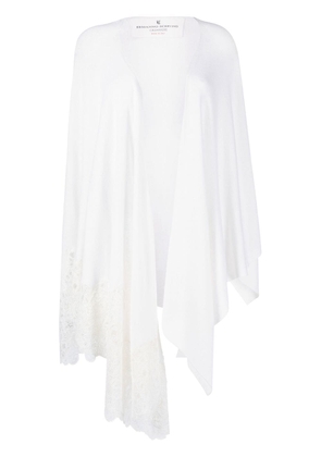 Ermanno Scervino asymmetric cashmere card-coat - White