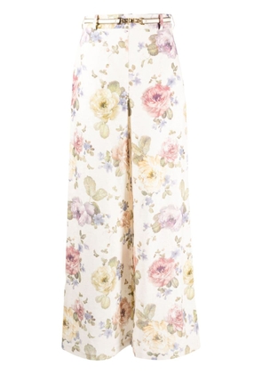 ZIMMERMANN floral-print linen wide-leg trousers - Multicolour