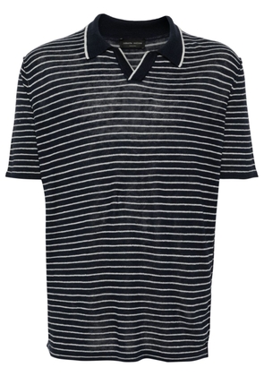 Roberto Collina striped knitted polo shirt - Blue