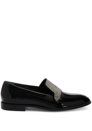 Giuseppe Zanotti Eflamm crystal-embellished patent loafers - Black