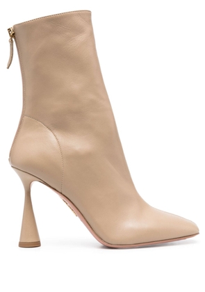 Aquazzura 100mm leather ankle boots - Neutrals