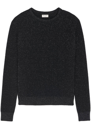 Saint Laurent speckle-knit crewneck jumper - Black