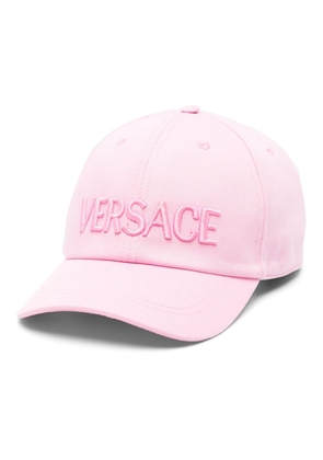Versace logo-embroidered cotton cap - Pink