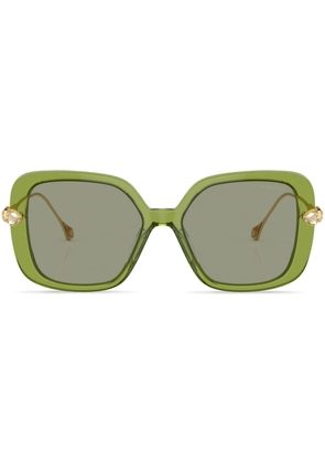Swarovski crystal-embellished oversize-frame sunglasses - Green
