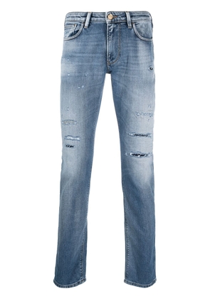 Emporio Armani straight-leg ripped jeans - Blue