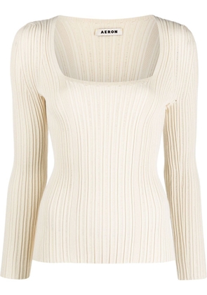 AERON Finesse long-sleeve knitted top - Neutrals