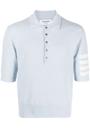 Thom Browne 4-Bar waffle-knit polo shirt - Blue