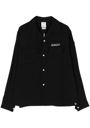 visvim Keesey slogan-embroidered shirt - Black