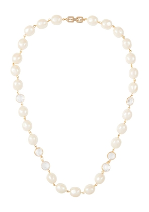 Givenchy 1990s crystal and faux-pearl necklace - Gold