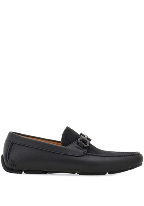 Ferragamo Gancini-jacquard leather loafers - Black