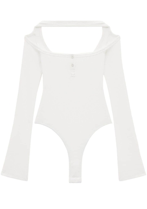 Courrèges cut-out ribbed bodysuit - White