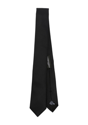 Emporio Armani gabardine silk tie - Black