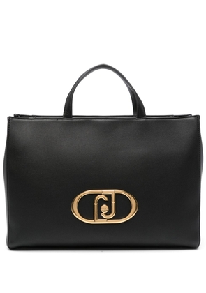 LIU JO logo-plaque faux-leather tote bag - Black