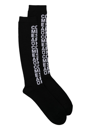Comme des Garçons Homme Plus logo-knit knee-length socks - Black