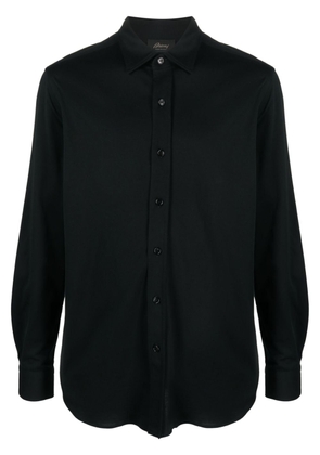 Brioni spread-collar cotton shirt - Black