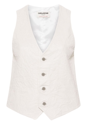 Zadig&Voltaire Emilie crinkled leather waistcoat - Neutrals